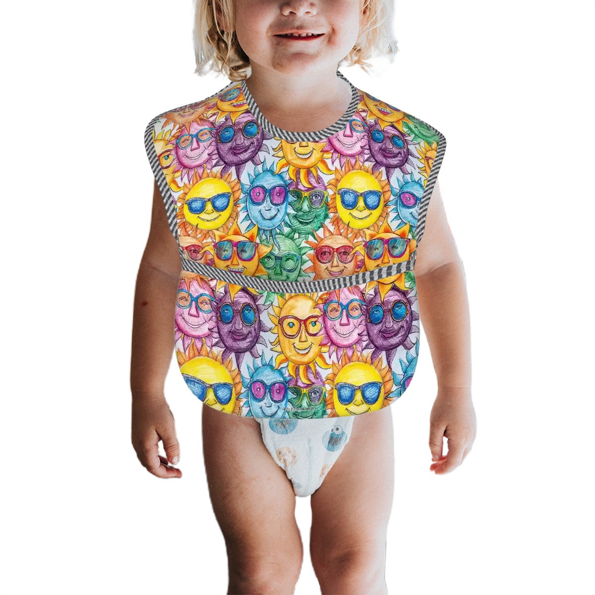 Child Crayon Sunshine, Waterproof Baby Bib w/ Catch Pocket
