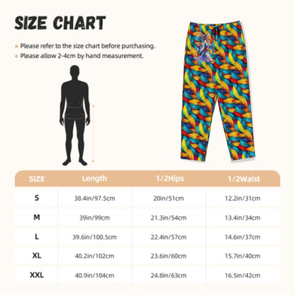 Rainbow Feathers,  Hippie,  Women's Pajama Pants with Pockets
