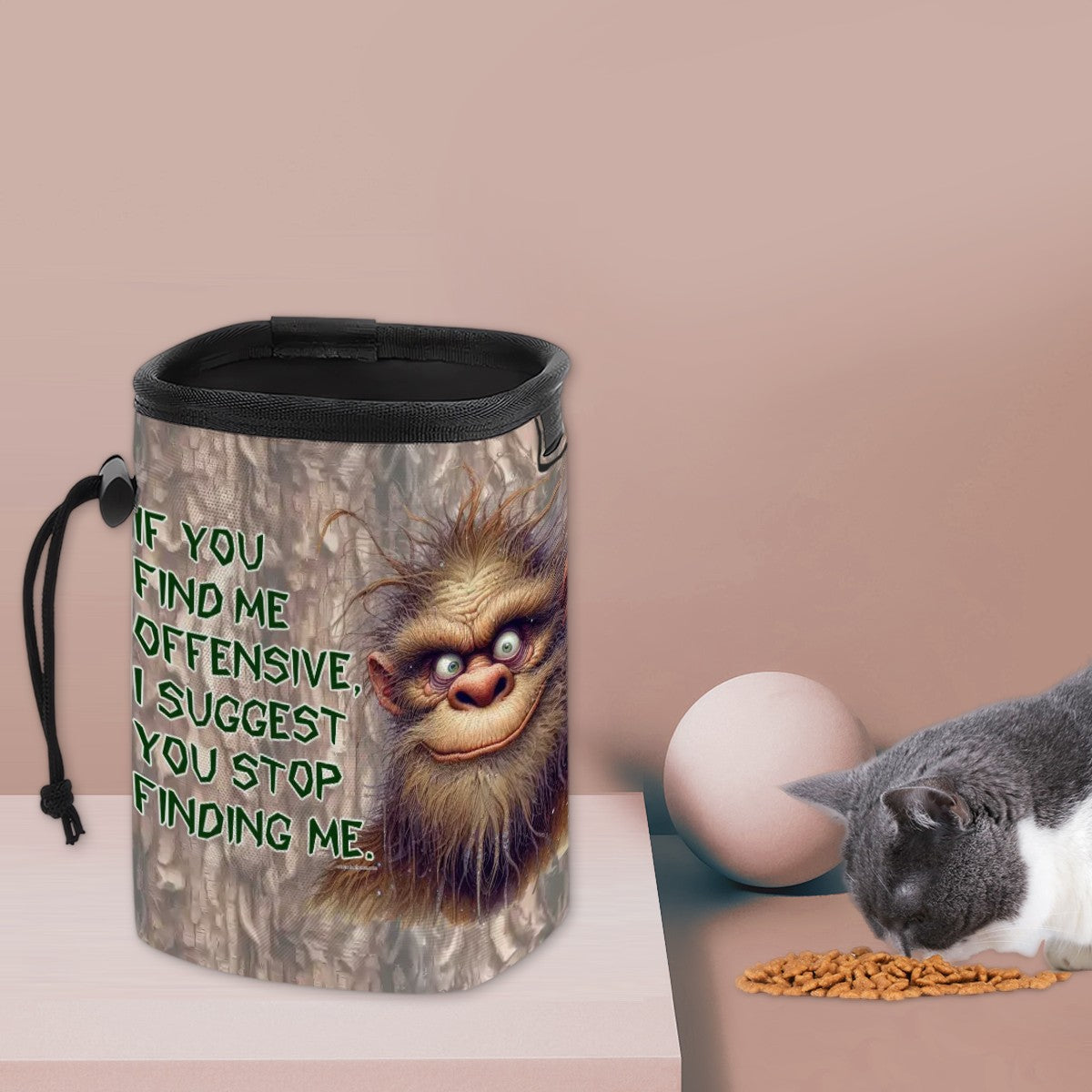 Bigfoot, Sasquatch, "If you find me offensive..." Pet Toy & Treat Pouch / Purse