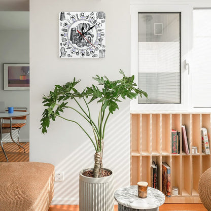 Cooking Square Wall Clock