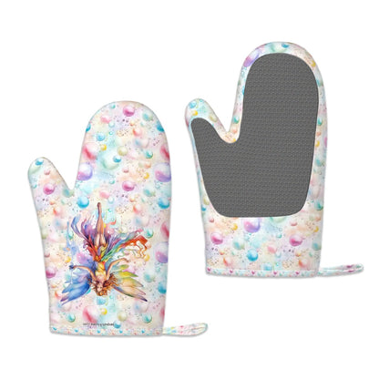 Set of 2 Silicone Heat Resistant Oven Mitts - Fairy
