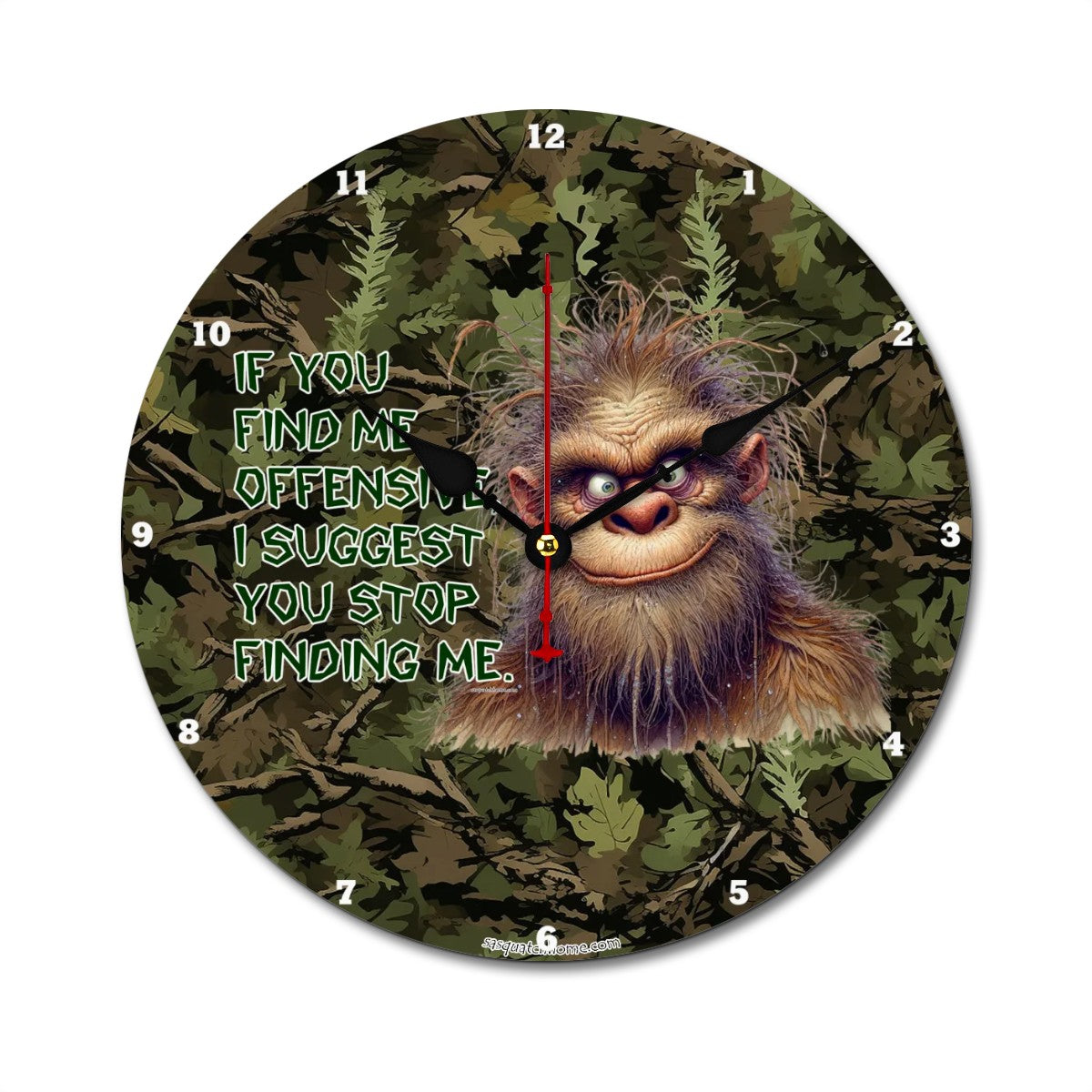 Bigfoot Sasquatch "If you find me..", Wooden Wall Clock