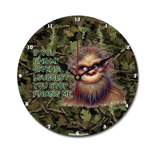 Bigfoot Sasquatch "If you find me..", Wooden Wall Clock