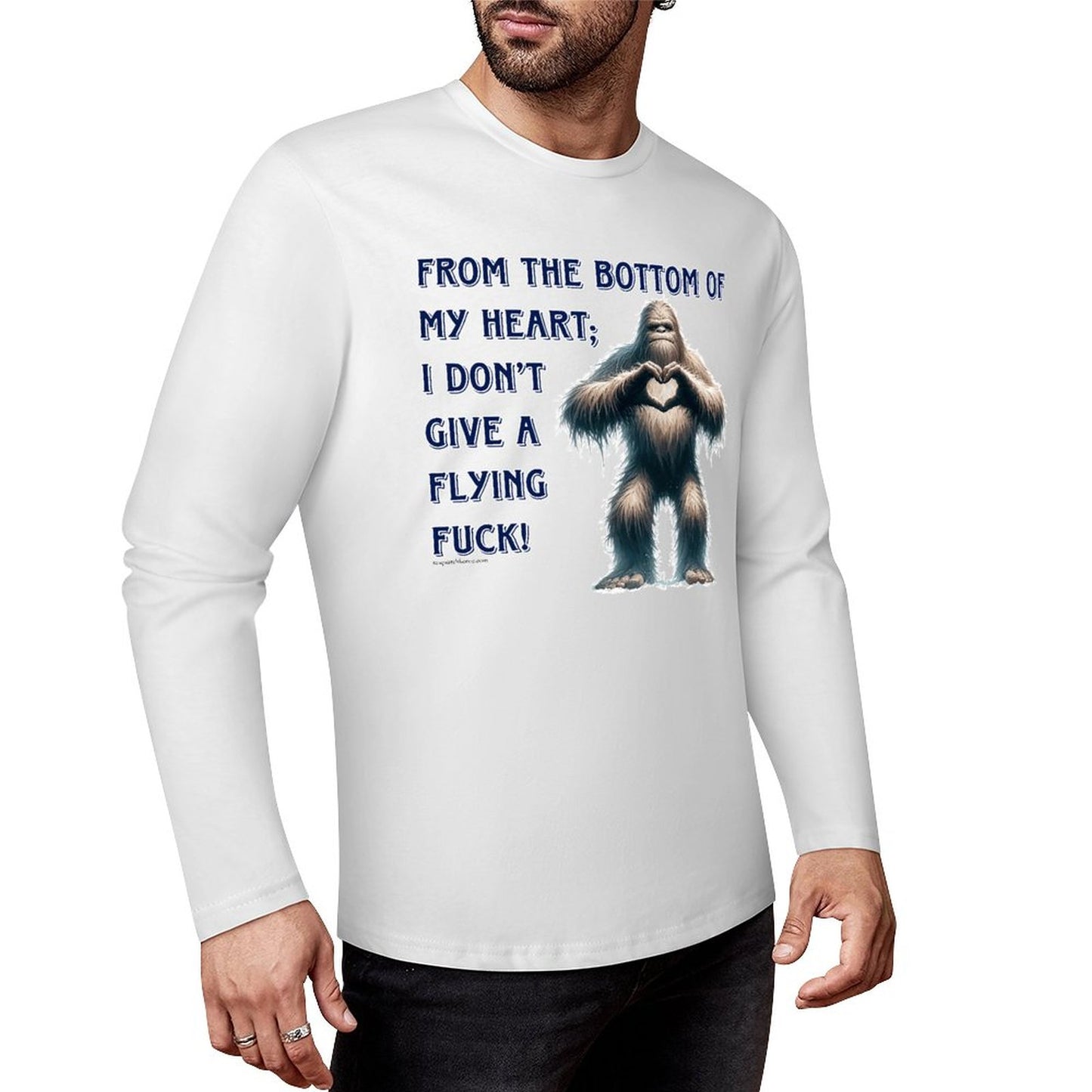 Bigfoot / Sasquatch, "From the bottom of my heart...", Cotton Unisex Long Sleeve T-shirt