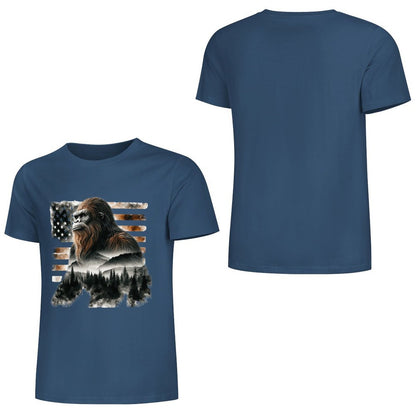 Bigfoot - Sasquatch Scenery Cotton Unisex Long Sleeve T-shirt