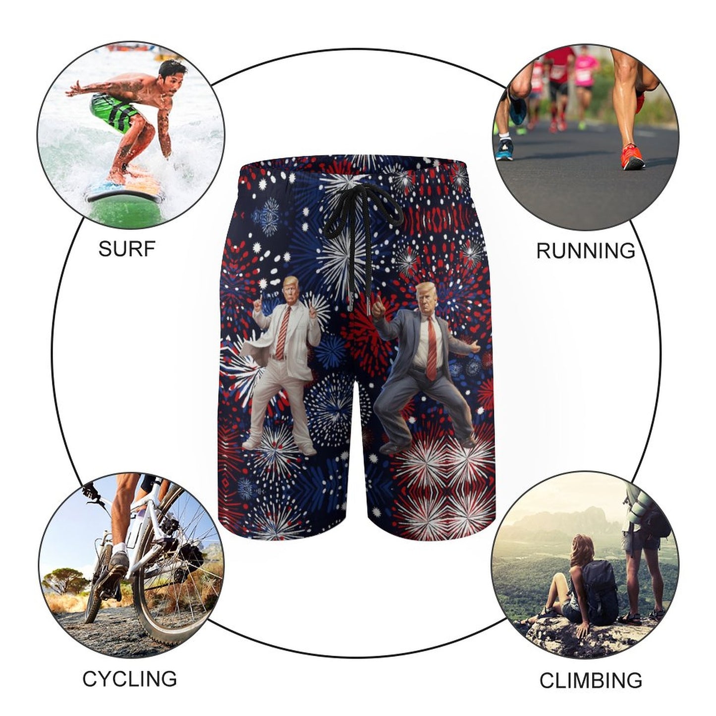 Donald Trump Dancing, Fireworks, Children’s Beach Pants, Swim Shorts