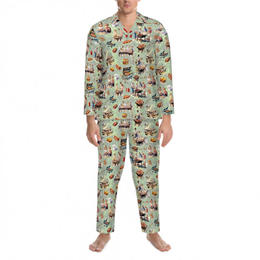 20 Misc Designs, Long Sleeved Pajamas for Men Set