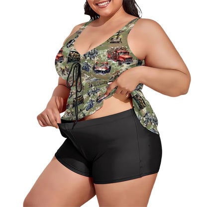 Zombies, Plus Sized Women’s Two Piece Tankini Swimsuit