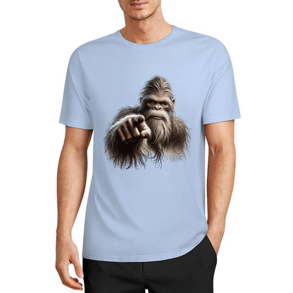 Bigfoot - Sasquatch Pointing Short Sleeve Cotton T-Shirt