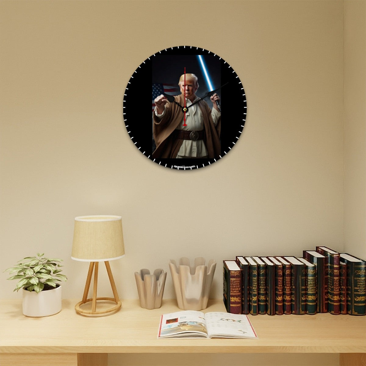 Donald Trump Jedi, Wooden Wall Clock