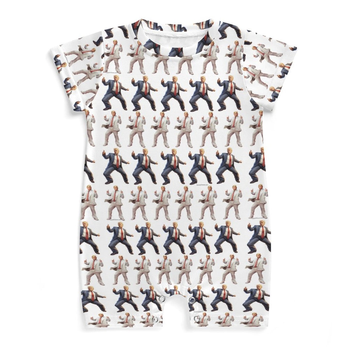 16 Donald Trump Designs, Faux Cotton Short Sleeve Baby Bodysuit Romper