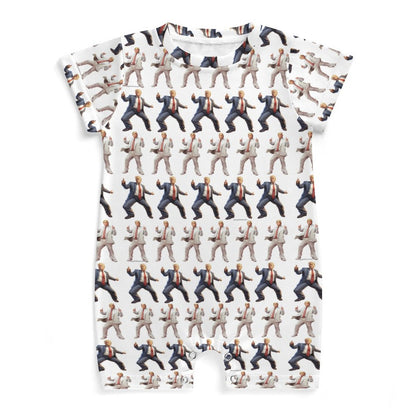 16 Donald Trump Designs, Faux Cotton Short Sleeve Baby Bodysuit Romper