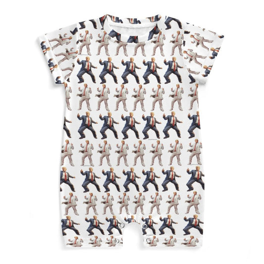 16 Donald Trump Designs, Faux Cotton Short Sleeve Baby Bodysuit Romper