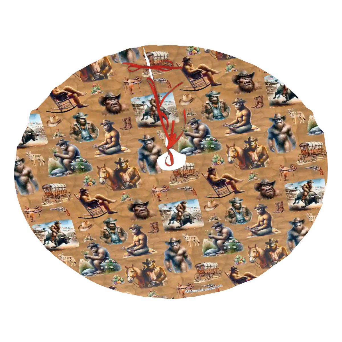 20 Bigfoot Sasquatch Designs, Plush Christmas Tree Skirt