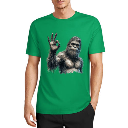 Bigfoot - Sasquatch "Ok" Short Sleeve Cotton T-Shirt
