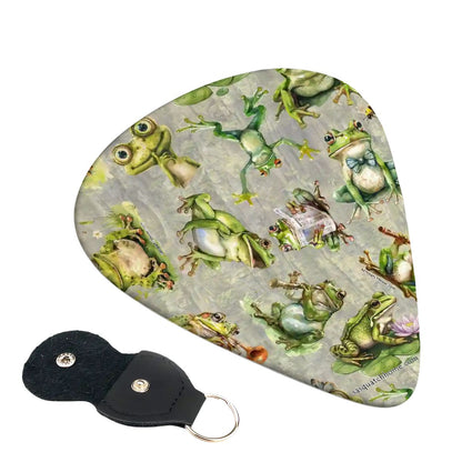 6 Guitar Picks with Keychain Snap Case- 10 Animal Designs – 3 Thicknesses