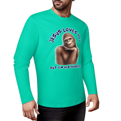 Bigfoot - Sasquatch "Jesus loves you..", Cotton Unisex Long Sleeve T-shirt