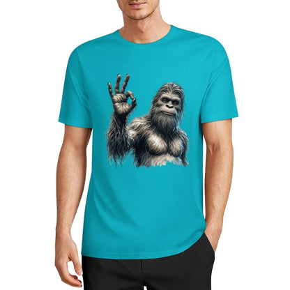 Bigfoot - Sasquatch "Ok" Short Sleeve Cotton T-Shirt