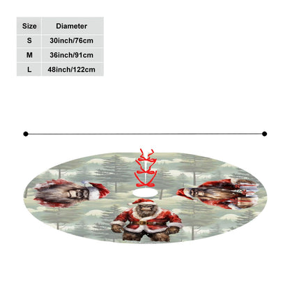 Traditional Sasquatch Bigfoot, Plush Christmas Tree Skirt – 3 Sizes