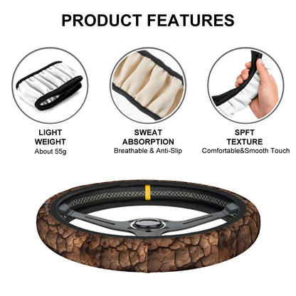 Parched Soil, Rugged Auto Steering Wheel Cover - 15"