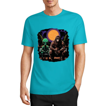 Bigfoot - Sasquatch & Alien Short Sleeve Cotton T-Shirt