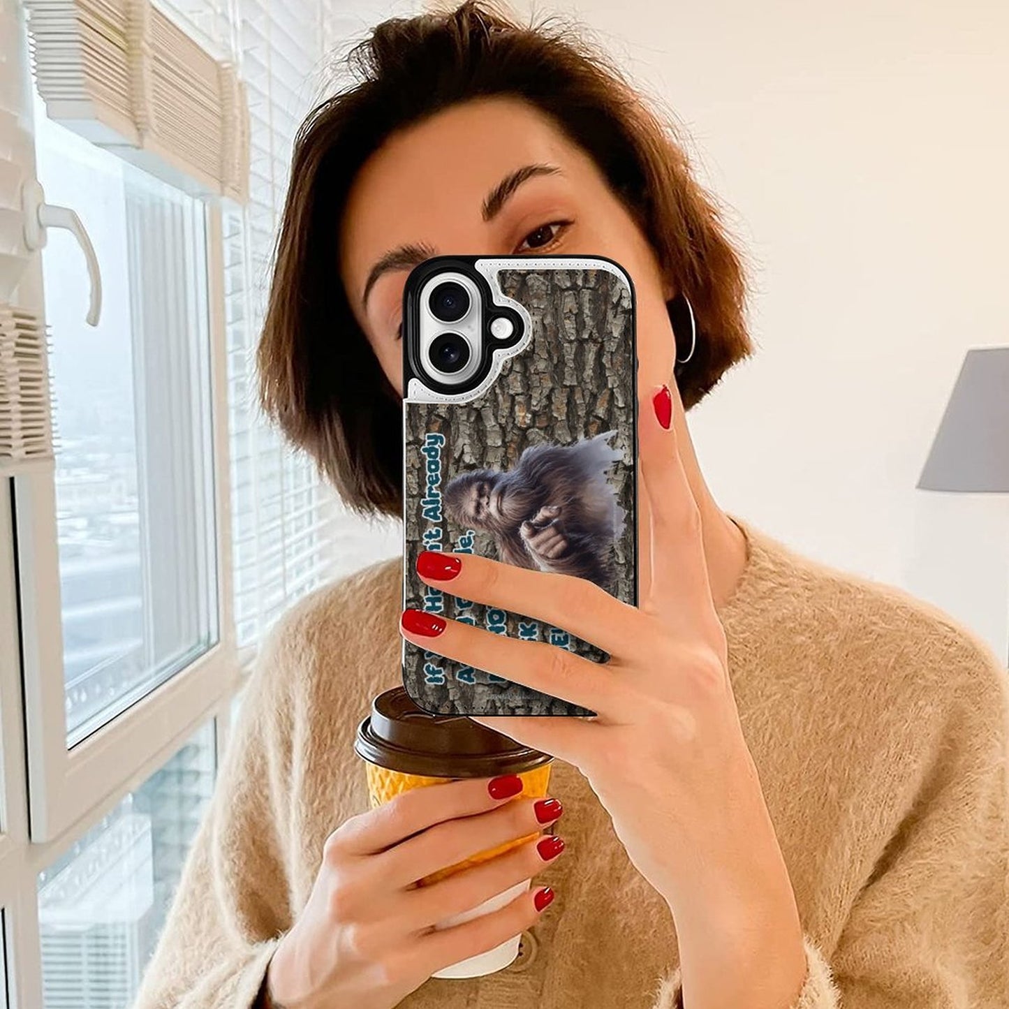 Sasquatch / Bigfoot "If you haven't already..", iPhone 16 Faux Leather Wallet Case