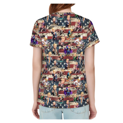 20 Donald Trump Design, Women’s Polyester Short Sleeve T-Shirts - Many Designs