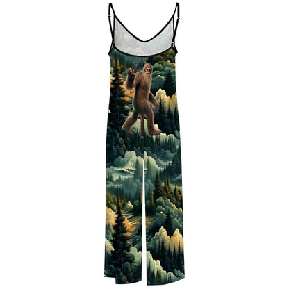Bigfoot / Sasquatch Peace Sign, Casual Jumpsuits for Women