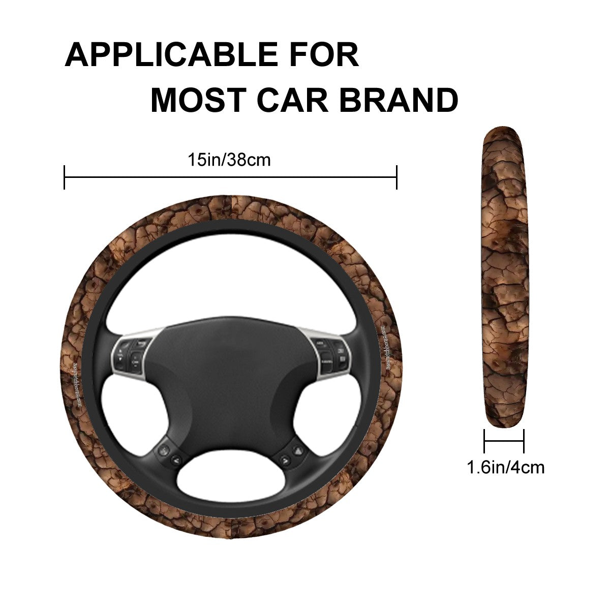 Parched Soil, Rugged Auto Steering Wheel Cover - 15"