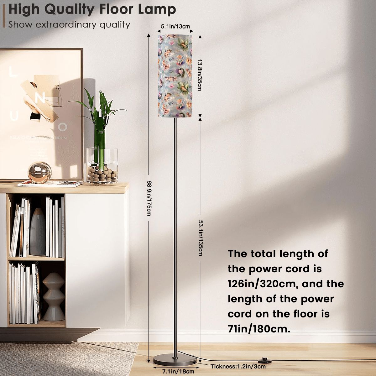 6 Beautiful Fairy Designs, Floor Lamp Modern Standing Lamp (Made in USA)