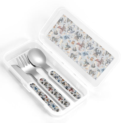 20 Misc Designs Kids Straight Handled Cutlery Set- Dragons, smurfs, zombies, alines