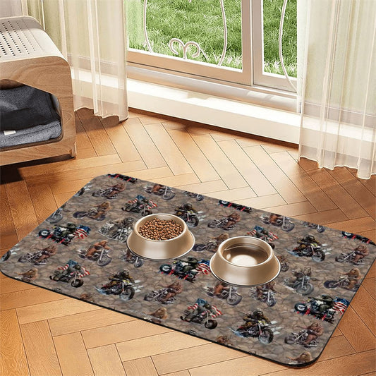20 Bigfoot / Sasquatch Designs, Waterproof Pet Food Mat