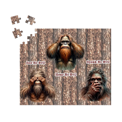 Bigfoot / Sasquatch, "See no evil..", Jigsaw Puzzles, 4 Sizes