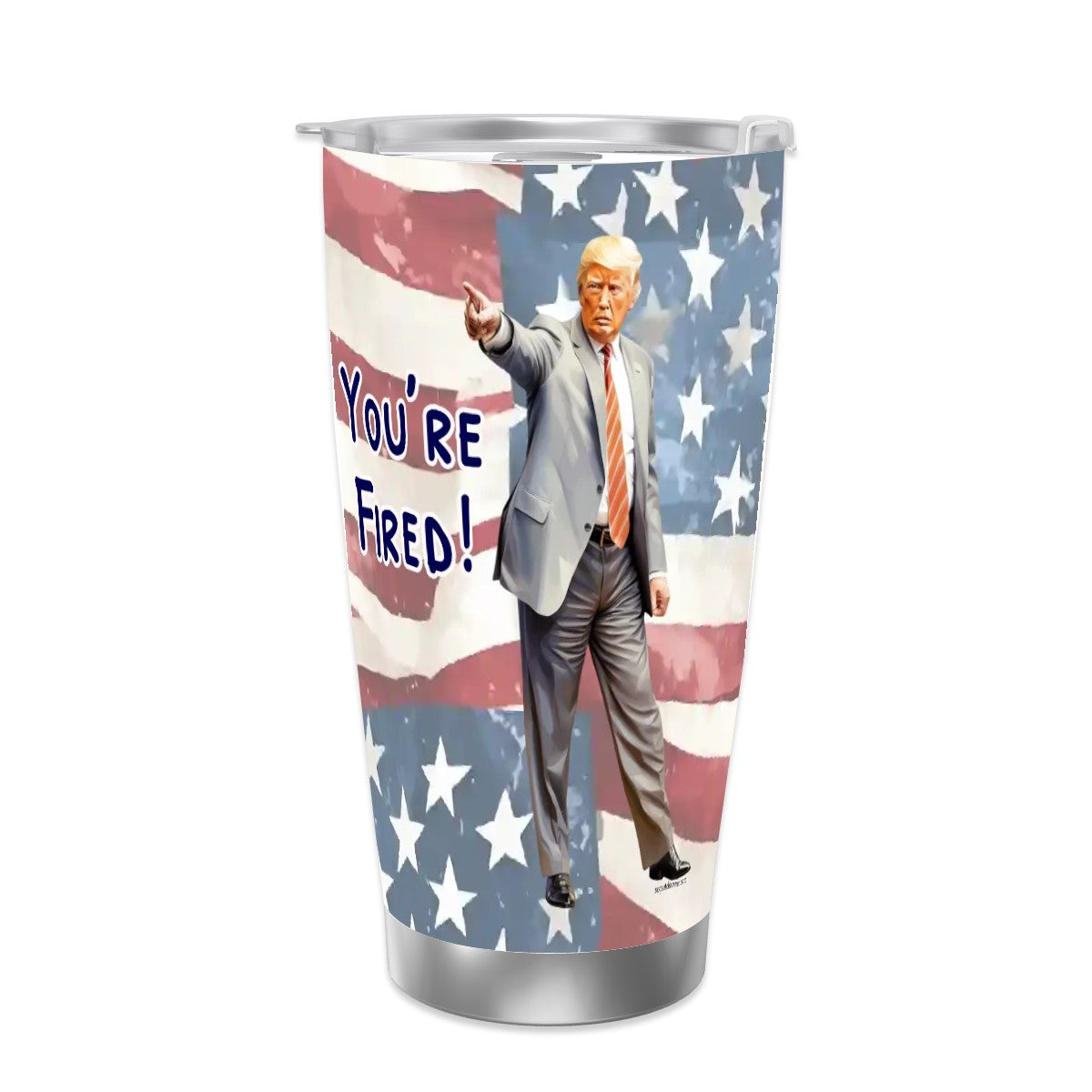 Trump "Your Fired!", Themed 40 oz Travel Coffee Mug with a Straw