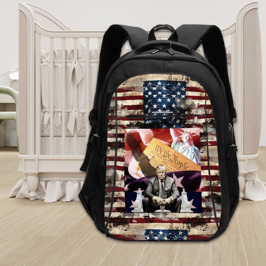 Donald Trmp, Large Capacity, Oxford Travel, Laptop Bag with USB Charger