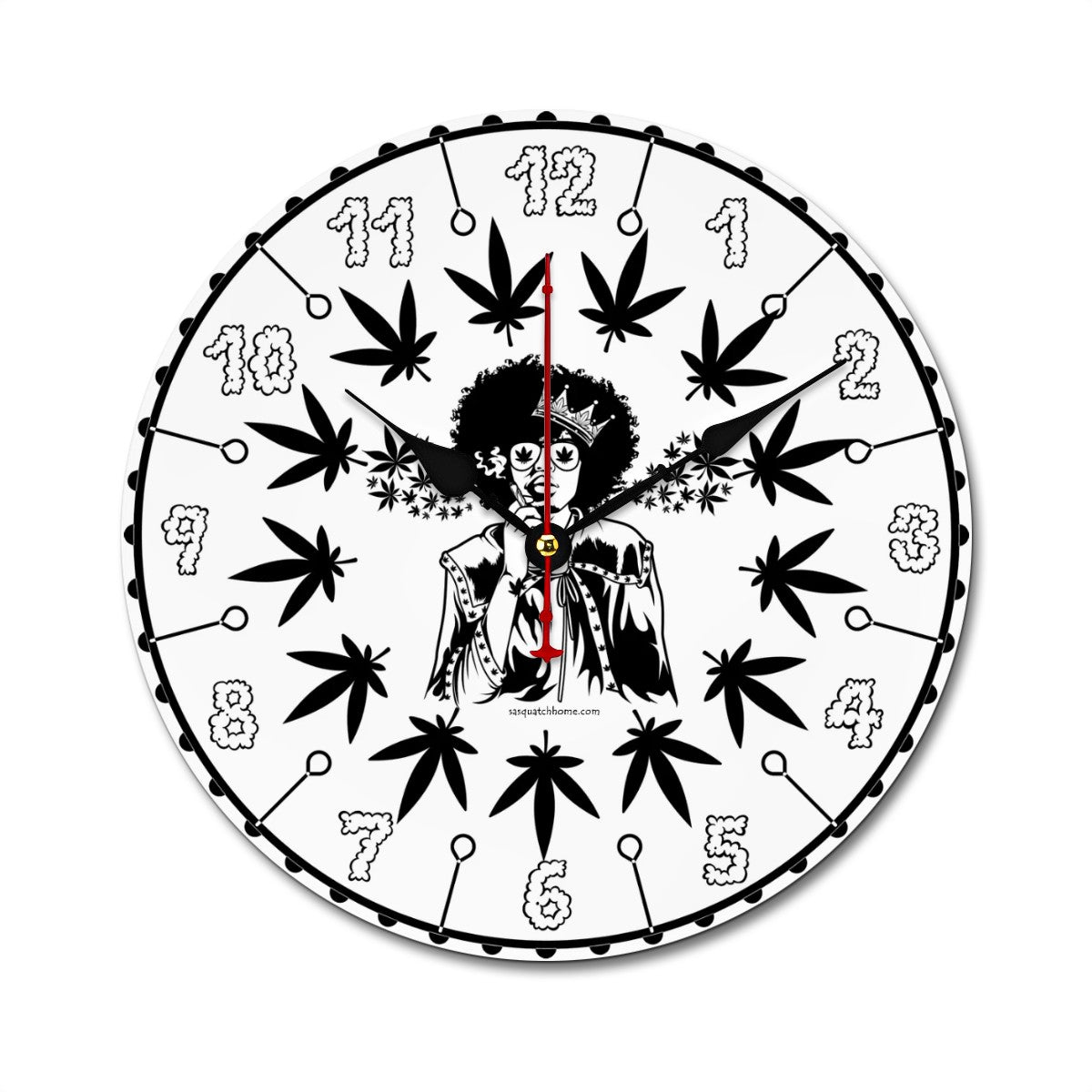 Marijuana, Round Wooden Wall Clock