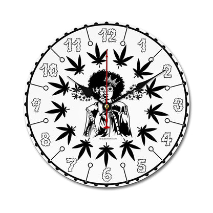 Marijuana, Round Wooden Wall Clock