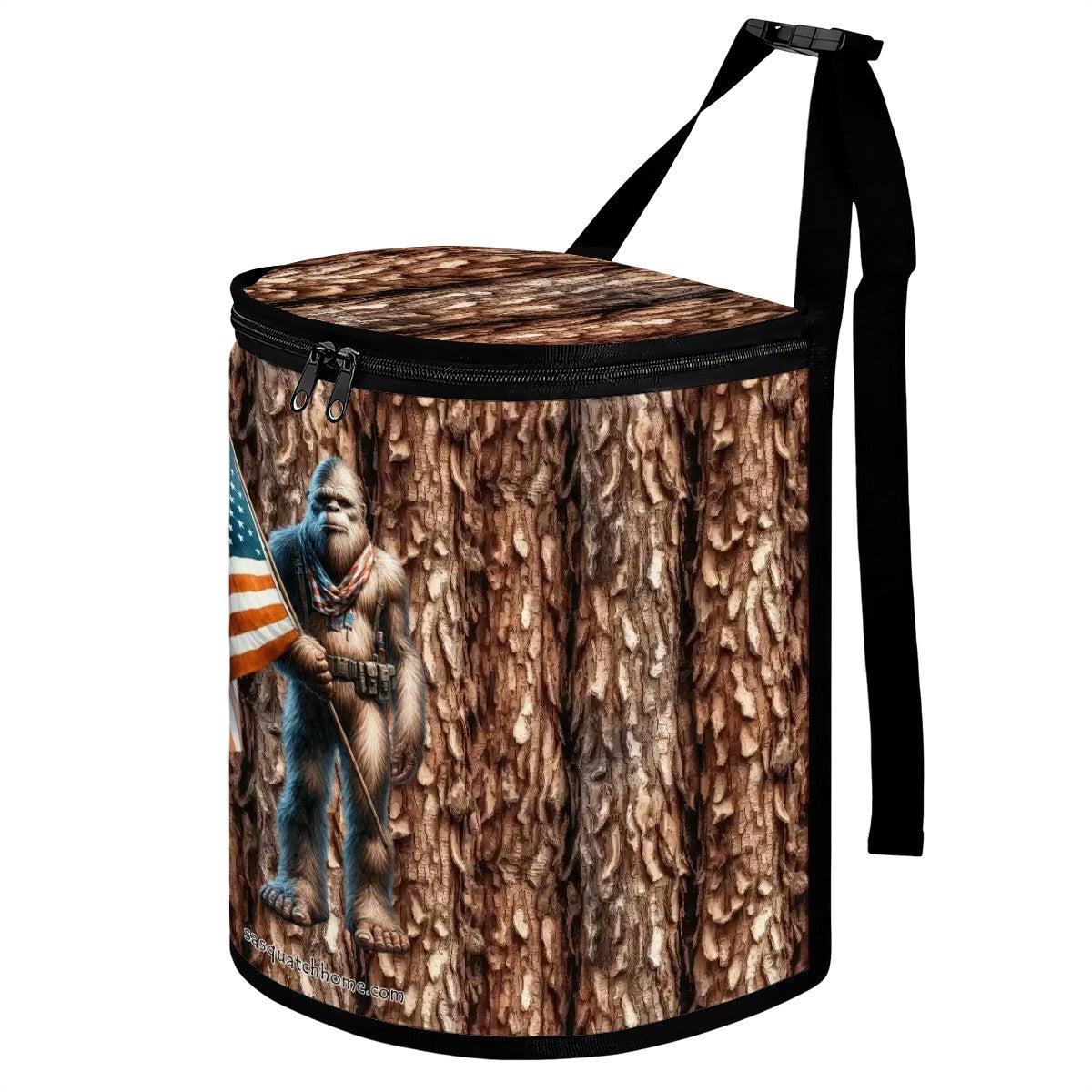 Patriotic Sasquatch / Bigfoot, Bucket-Shaped Car Trash Bag