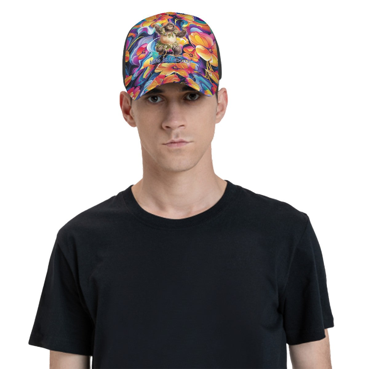 Bigfoot, Sasquatch, "Life is good", Dancing Baseball Cap, Polyester Twill