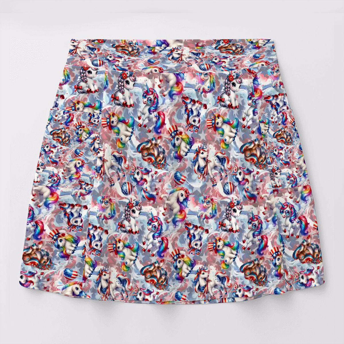 8 Patriotic Designs, Women’s Milk Silk Sports Skorts with Pockets