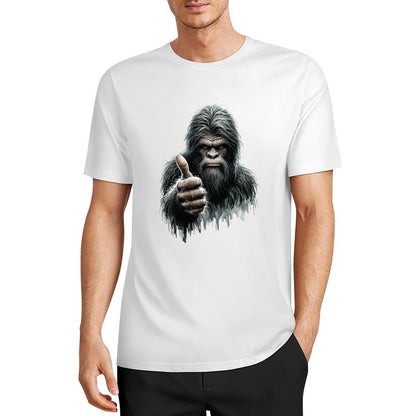 Bigfoot - Sasquatch Thumbs Up Short Sleeve Cotton T-Shirt
