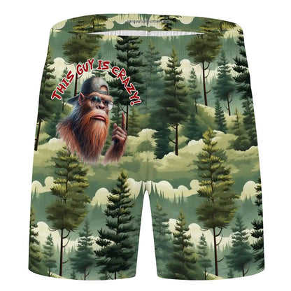 Bigfoot / Sasquatch "This guy is..", Men’s Polyester, pocketed, pajama Shorts