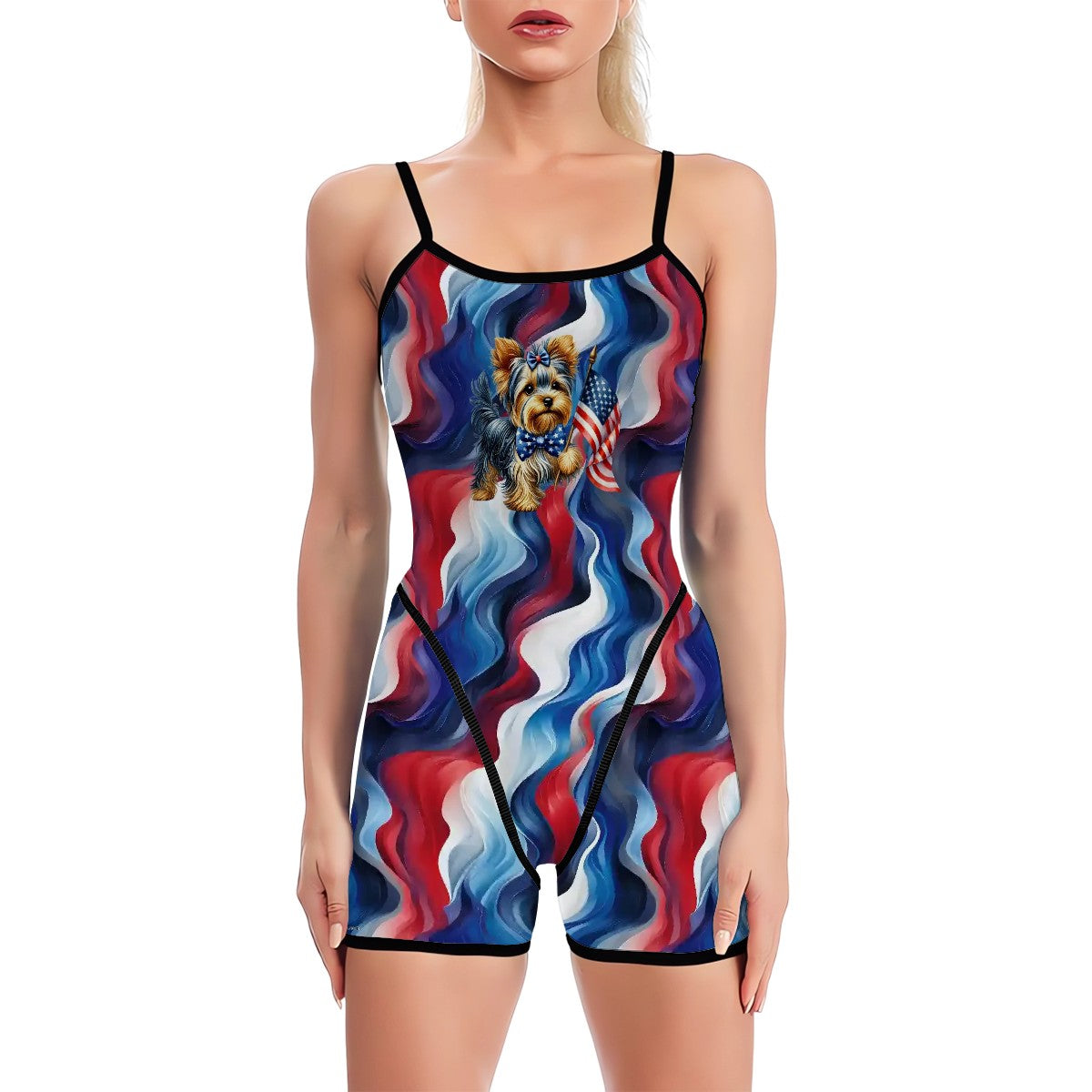Patriot Puppy, Polyester Spandex Yoga Exercise Jumpsuit