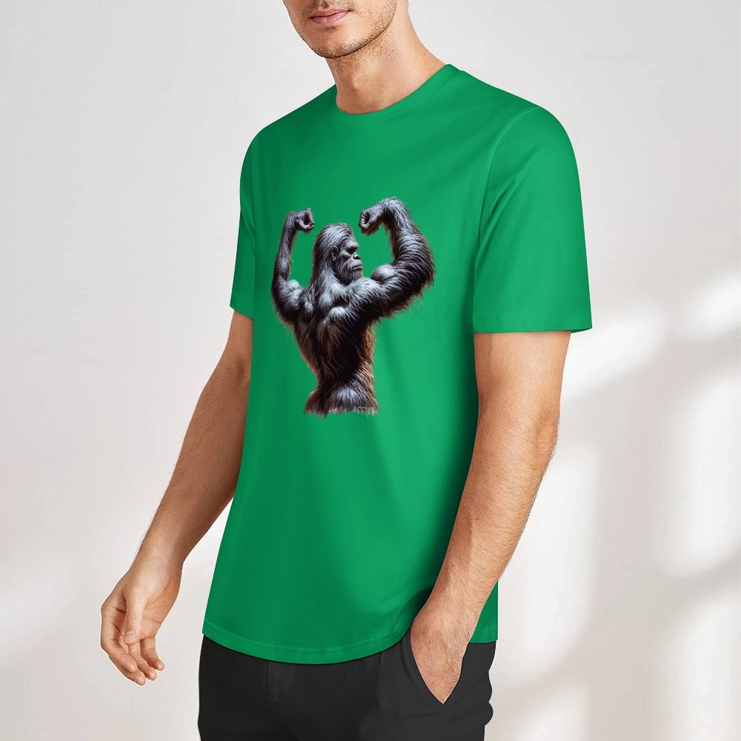 Bigfoot - Sasquatch Double Muscle Short Sleeve Cotton T-Shirt
