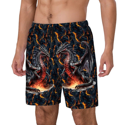 Fire Dragon 2, Men Beach Shorts / Swim trunks with 4 Pockets
