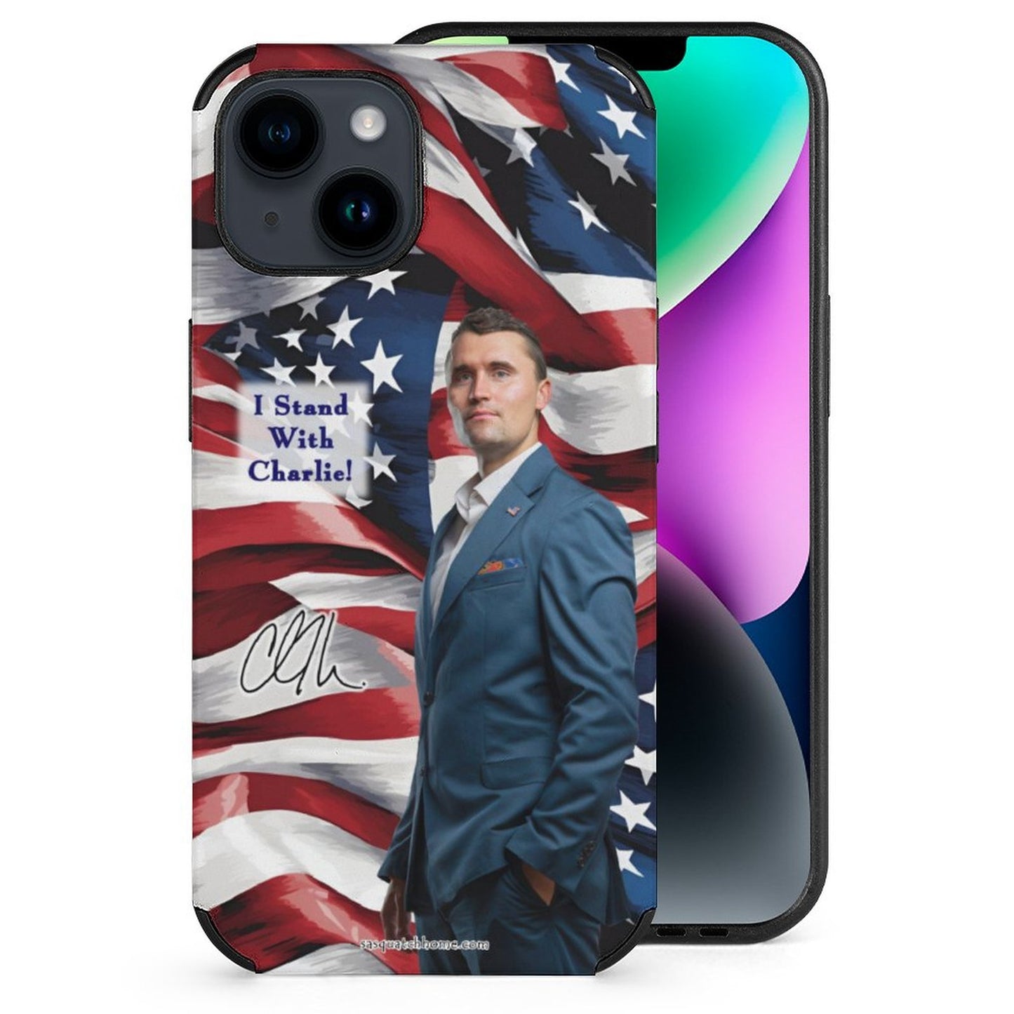 Charlie Kirk Memorial, Microfiber Custom Phone Case for iPhone 14