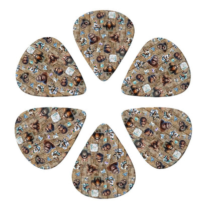 Bigfoot / Sasquatch 6 Guitar Picks with Keychain Snap Pick Wallet