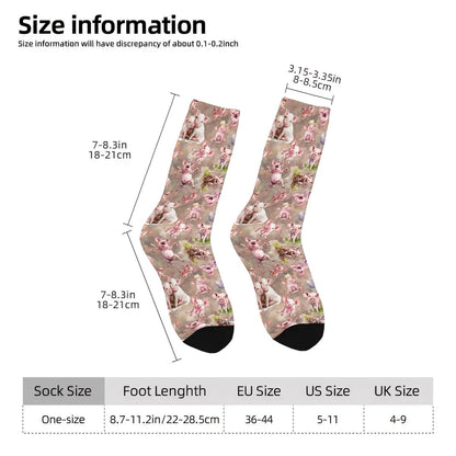 10 Animal Desings, Polyester Crew Socks