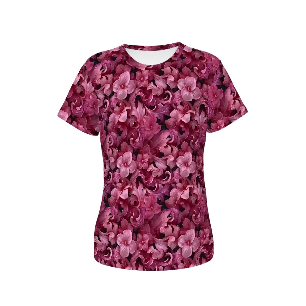 10 Beautiful Flower Designs, Women’s Polyester Short Sleeve T-Shirt