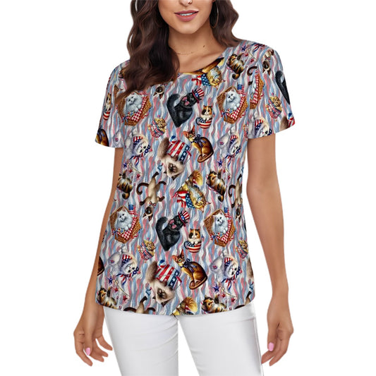 8 Patriotic Designs, Women’s Polyester Short Sleeve T-Shirt